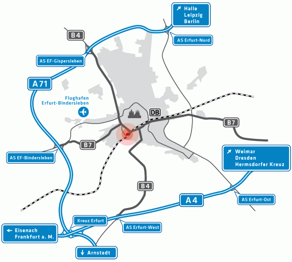 Anfahrtskizze TLM/Erfurt